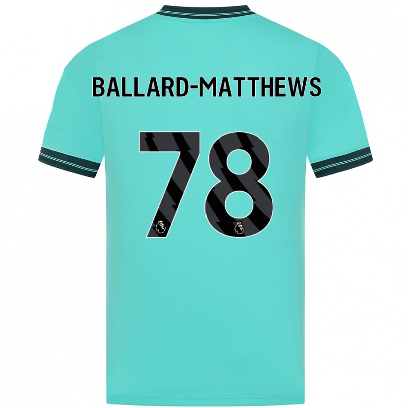 Danxen Kinder Emilio Ballard-Matthews #78 Himmelblau Grün Auswärtstrikot Trikot 2025/26 T-Shirt