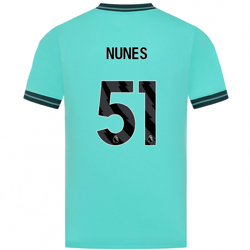 Danxen Kinder Grazi Nunes #51 Himmelblau Grün Auswärtstrikot Trikot 2025/26 T-Shirt