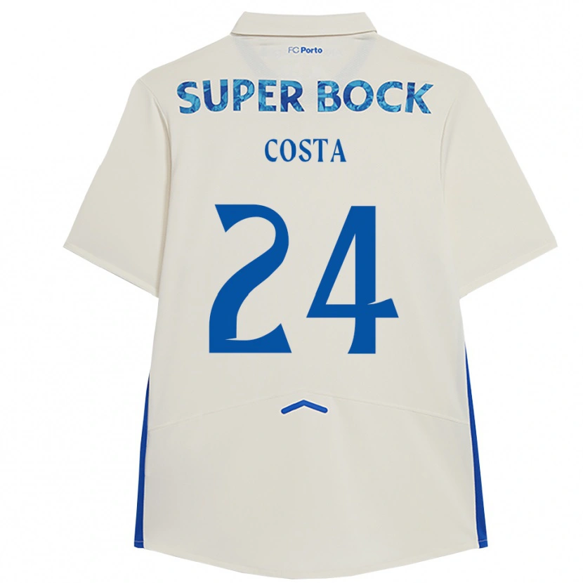 Danxen Kinder João Costa #24 Weiß Blau Ausweichtrikot Trikot 2025/26 T-Shirt