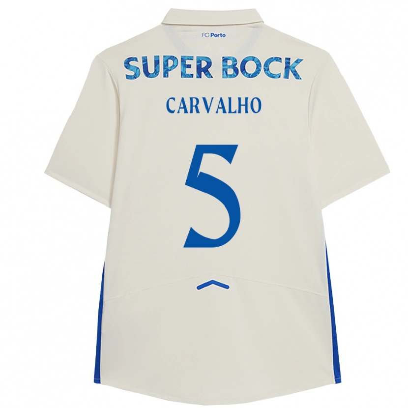 Danxen Kinder Guilherme Carvalho #5 Weiß Blau Ausweichtrikot Trikot 2025/26 T-Shirt