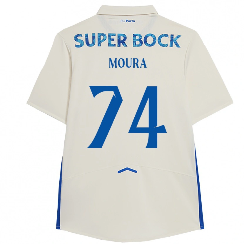 Danxen Kinder Francisco Moura #74 Weiß Blau Ausweichtrikot Trikot 2025/26 T-Shirt