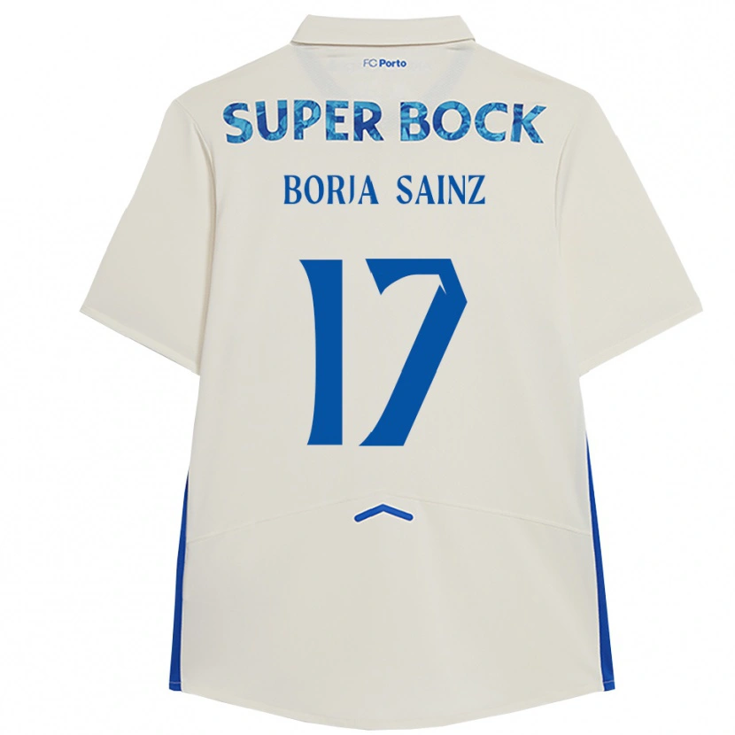 Danxen Kinder Borja Sainz #17 Weiß Blau Ausweichtrikot Trikot 2025/26 T-Shirt