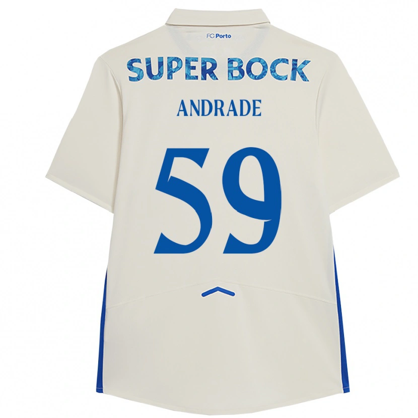 Danxen Kinder Tiago Andrade #59 Weiß Blau Ausweichtrikot Trikot 2025/26 T-Shirt