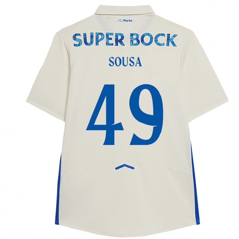 Danxen Kinder Gonçalo Sousa #49 Weiß Blau Ausweichtrikot Trikot 2025/26 T-Shirt