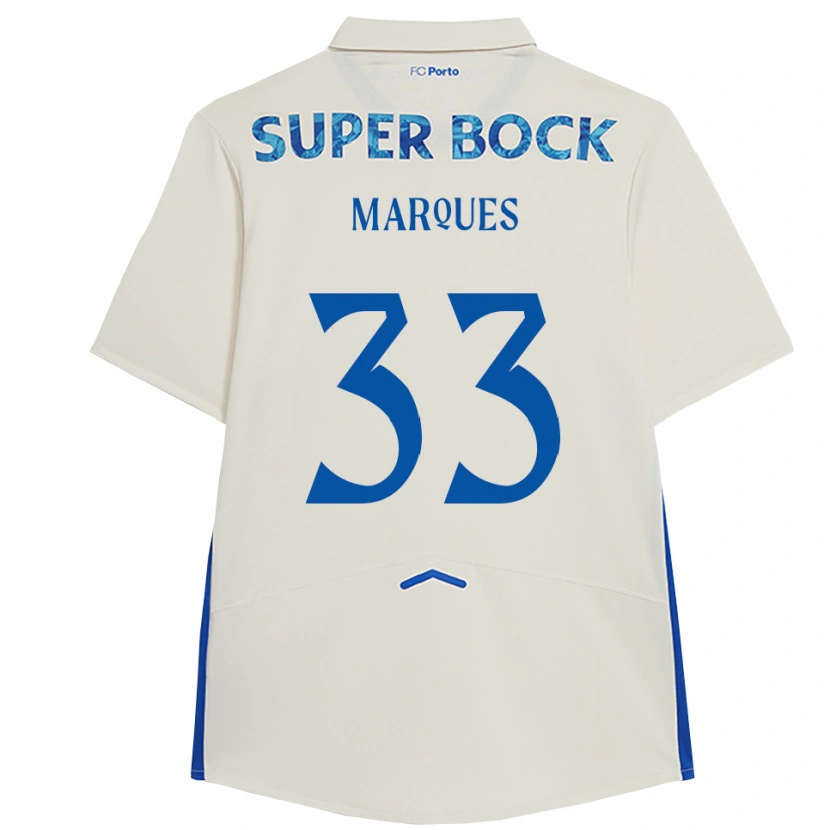 Danxen Kinder Bárbara Marques #33 Weiß Blau Ausweichtrikot Trikot 2025/26 T-Shirt