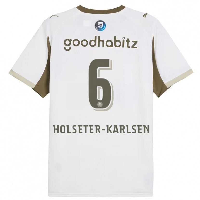 Danxen Kinder Philip Holseter-Karlsen #6 Weiß Grau Ausweichtrikot Trikot 2025/26 T-Shirt