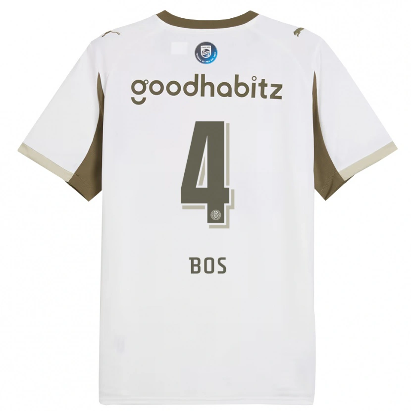Danxen Kinder Floris Bos #4 Weiß Grau Ausweichtrikot Trikot 2025/26 T-Shirt