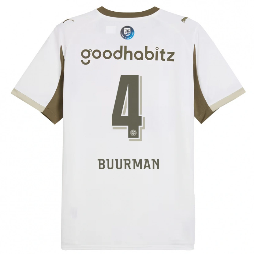 Danxen Kinder Veerle Buurman #4 Weiß Grau Ausweichtrikot Trikot 2025/26 T-Shirt