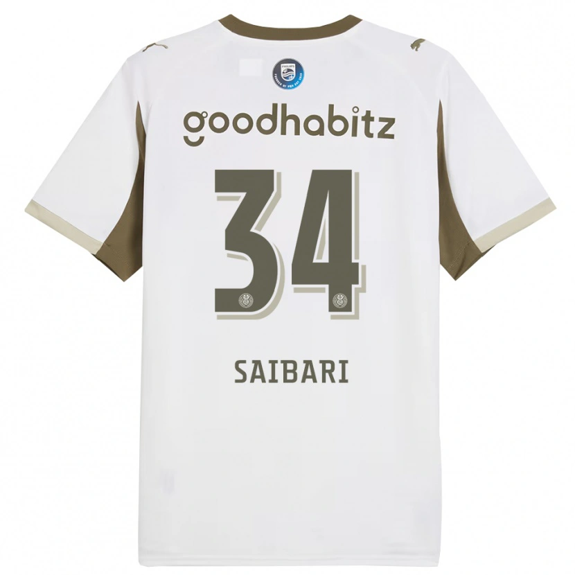 Danxen Kinder Ismael Saibari #34 Weiß Grau Ausweichtrikot Trikot 2025/26 T-Shirt