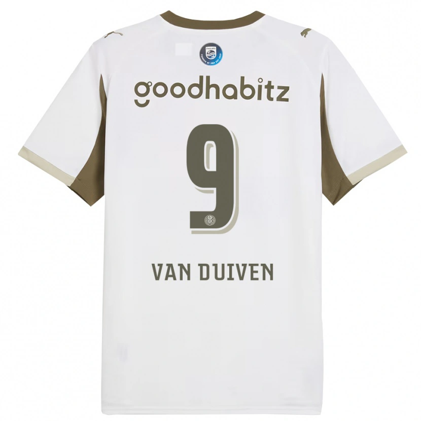 Danxen Kinder Robin Van Duiven #9 Weiß Grau Ausweichtrikot Trikot 2025/26 T-Shirt