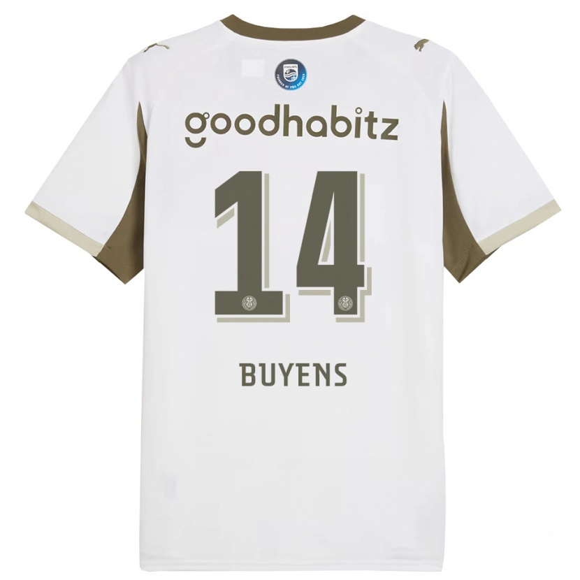 Danxen Kinder Mathieu Buyens #14 Weiß Grau Ausweichtrikot Trikot 2025/26 T-Shirt
