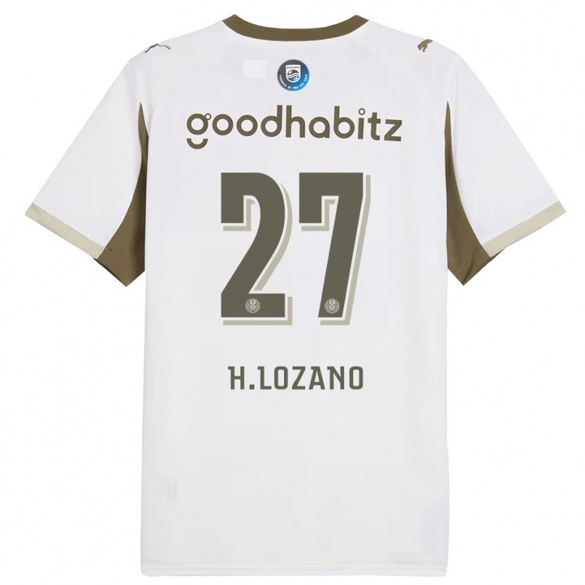 Danxen Kinder Hirving Lozano #27 Weiß Grau Ausweichtrikot Trikot 2025/26 T-Shirt