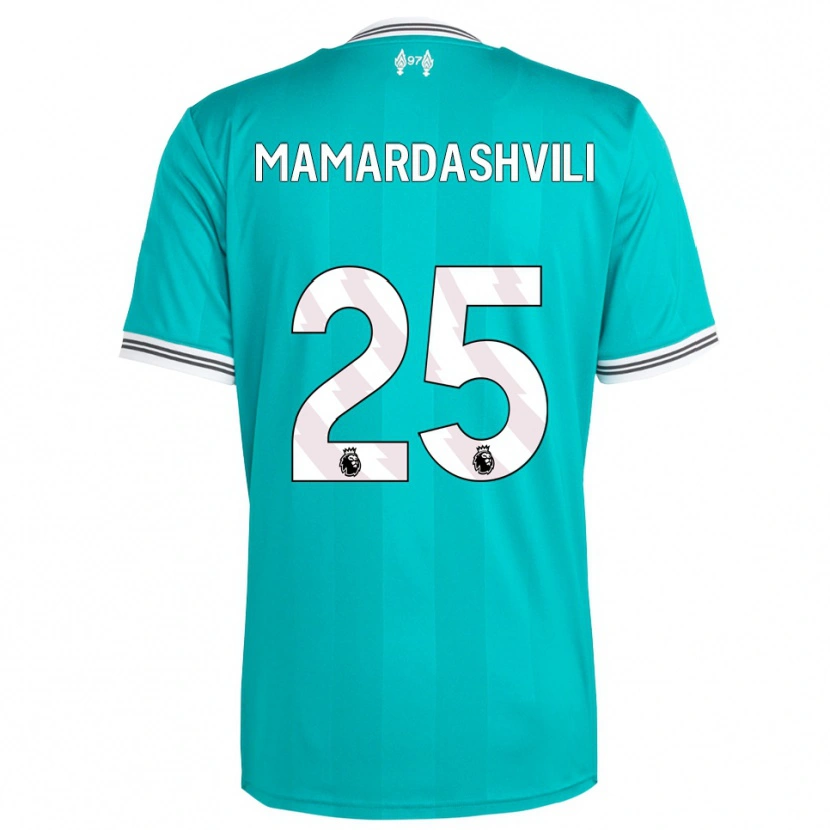 Danxen Kinder Giorgi Mamardashvili #25 Grün Weiß Ausweichtrikot Trikot 2025/26 T-Shirt