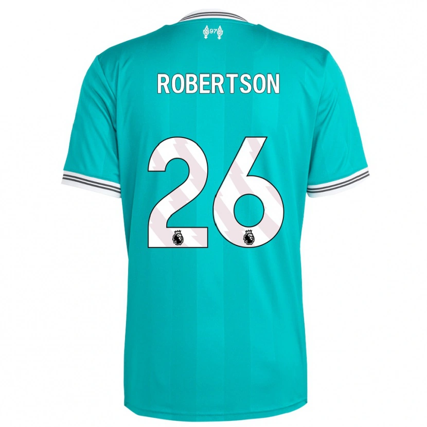Danxen Kinder Andrew Robertson #26 Grün Weiß Ausweichtrikot Trikot 2025/26 T-Shirt
