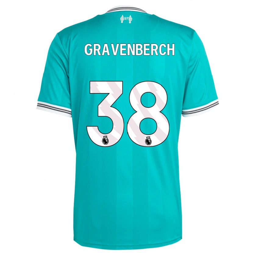 Danxen Kinder Ryan Gravenberch #38 Grün Weiß Ausweichtrikot Trikot 2025/26 T-Shirt