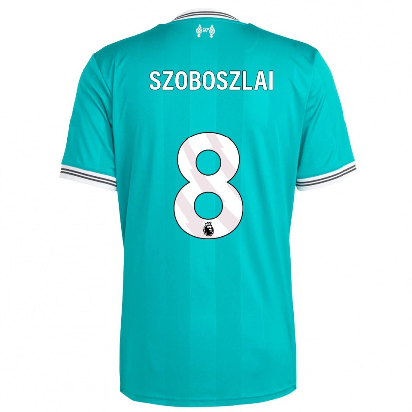 Danxen Kinder Dominik Szoboszlai #8 Grün Weiß Ausweichtrikot Trikot 2025/26 T-Shirt