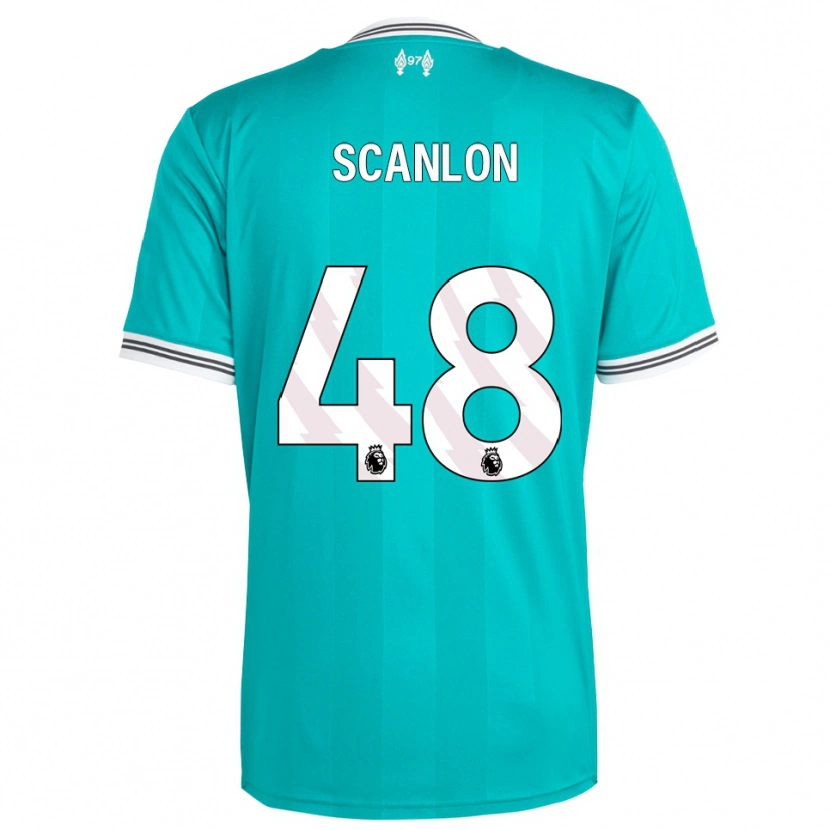 Danxen Kinder Calum Scanlon #48 Grün Weiß Ausweichtrikot Trikot 2025/26 T-Shirt