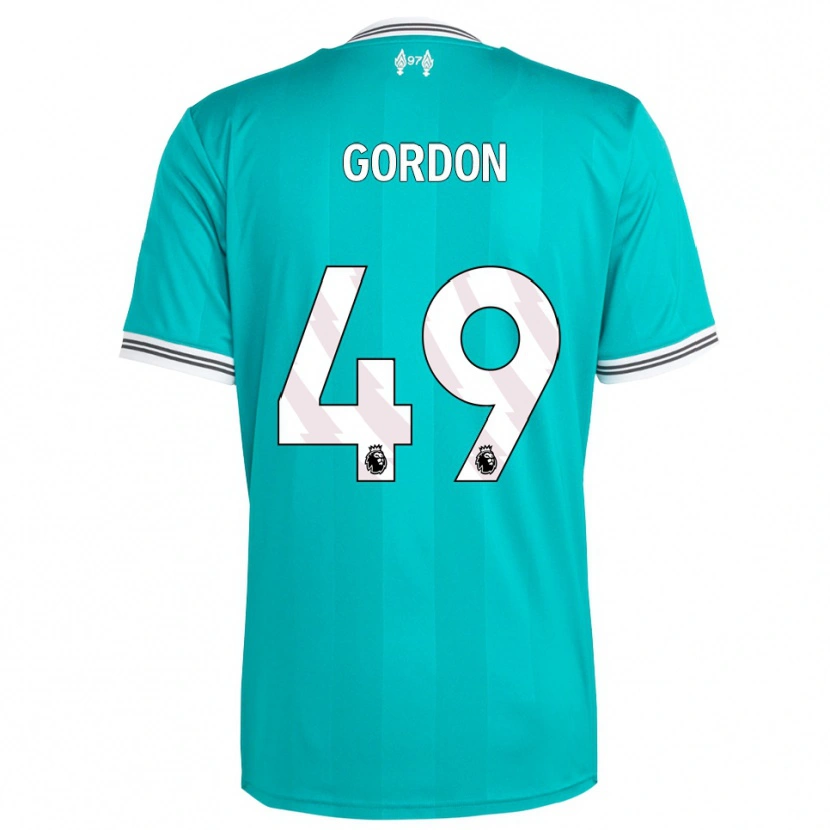 Danxen Kinder Kaide Gordon #49 Grün Weiß Ausweichtrikot Trikot 2025/26 T-Shirt