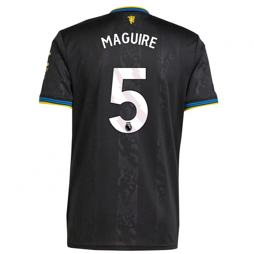 Danxen Kinder Harry Maguire #5 Schwarz Gelb Blau Ausweichtrikot Trikot 2025/26 T-Shirt