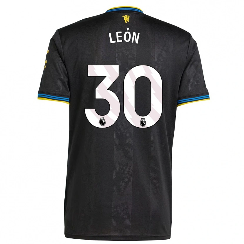 Danxen Kinder Diego León #30 Schwarz Gelb Blau Ausweichtrikot Trikot 2025/26 T-Shirt