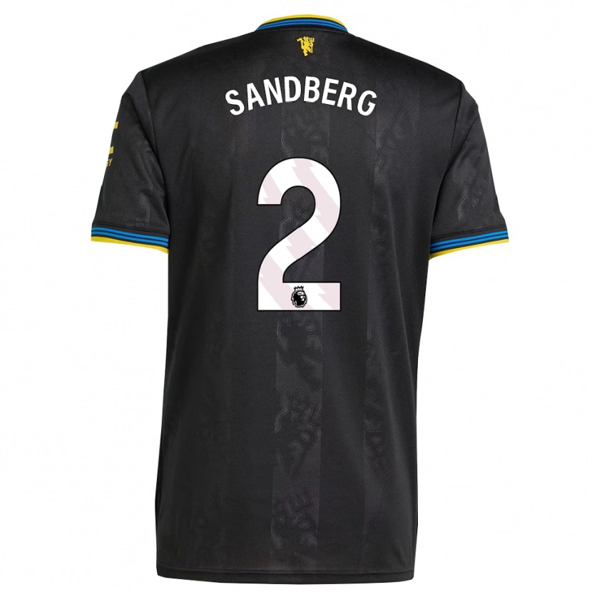 Danxen Kinder Anna Sandberg #2 Schwarz Gelb Blau Ausweichtrikot Trikot 2025/26 T-Shirt