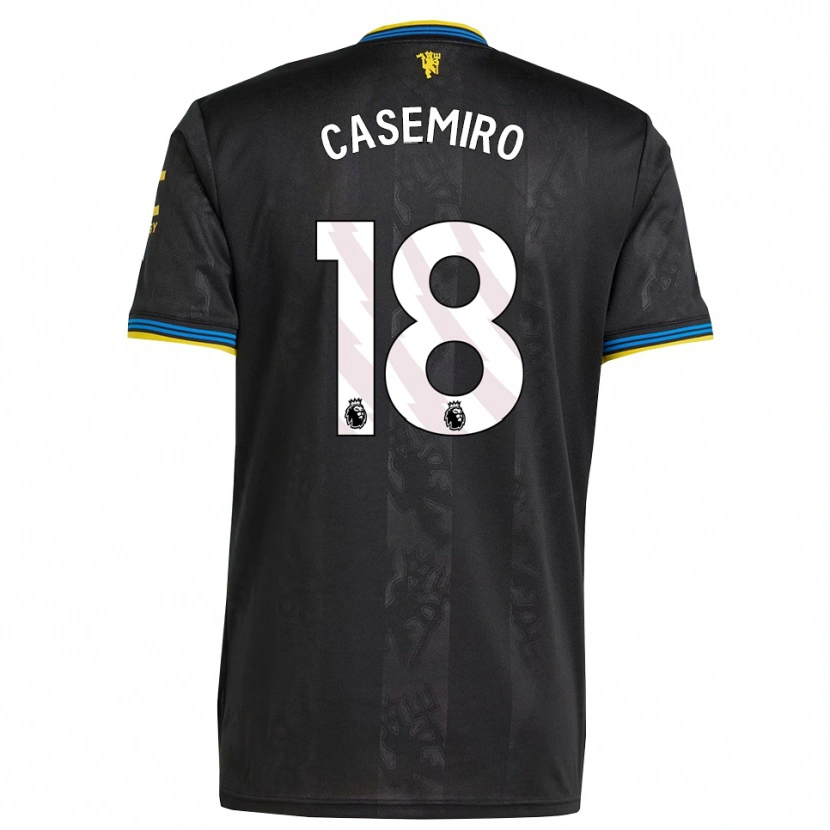 Danxen Kinder Casemiro #18 Schwarz Gelb Blau Ausweichtrikot Trikot 2025/26 T-Shirt