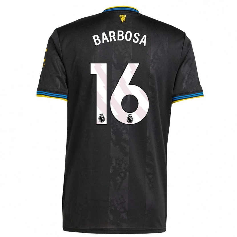Danxen Kinder Neithan Barbosa #16 Schwarz Gelb Blau Ausweichtrikot Trikot 2025/26 T-Shirt
