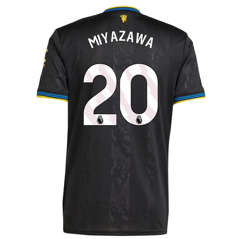 Danxen Kinder Hinata Miyazawa #20 Schwarz Gelb Blau Ausweichtrikot Trikot 2025/26 T-Shirt