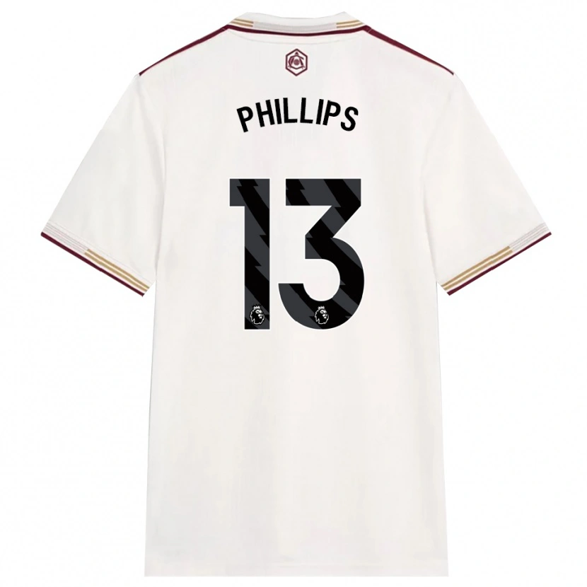 Danxen Kinder Charlie Phillips #13 Creme Weiß Burgunderrot Ausweichtrikot Trikot 2025/26 T-Shirt