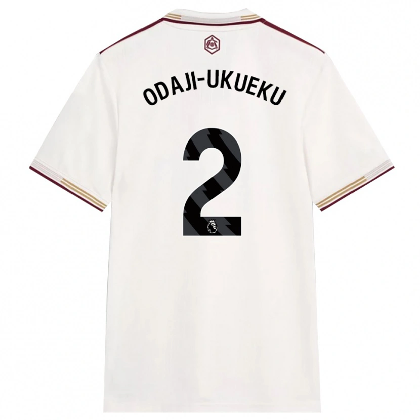 Danxen Kinder Theo Odaji-Ukueku #2 Creme Weiß Burgunderrot Ausweichtrikot Trikot 2025/26 T-Shirt