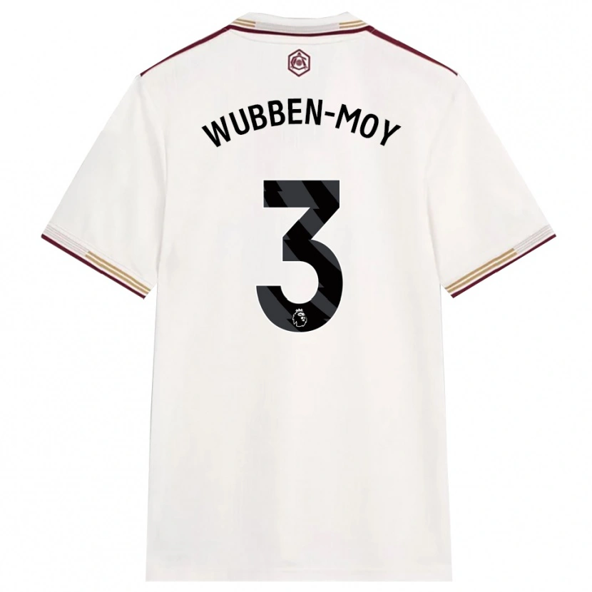 Danxen Kinder Lotte Wubben-Moy #3 Creme Weiß Burgunderrot Ausweichtrikot Trikot 2025/26 T-Shirt