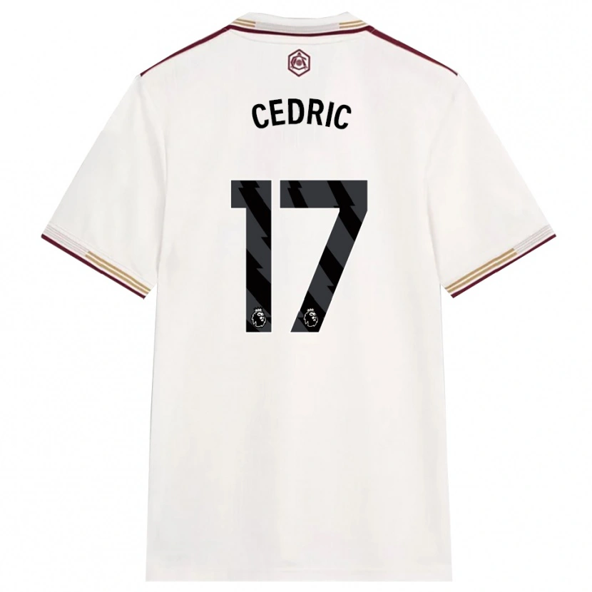 Danxen Kinder Cedric Soares #17 Creme Weiß Burgunderrot Ausweichtrikot Trikot 2025/26 T-Shirt