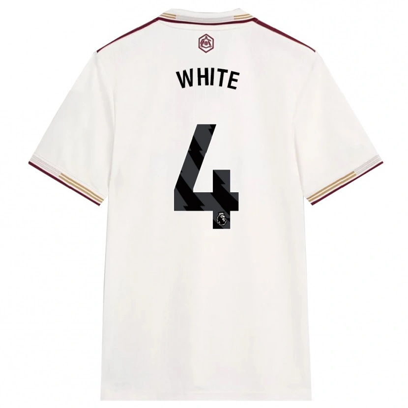 Danxen Kinder Ben White #4 Creme Weiß Burgunderrot Ausweichtrikot Trikot 2025/26 T-Shirt