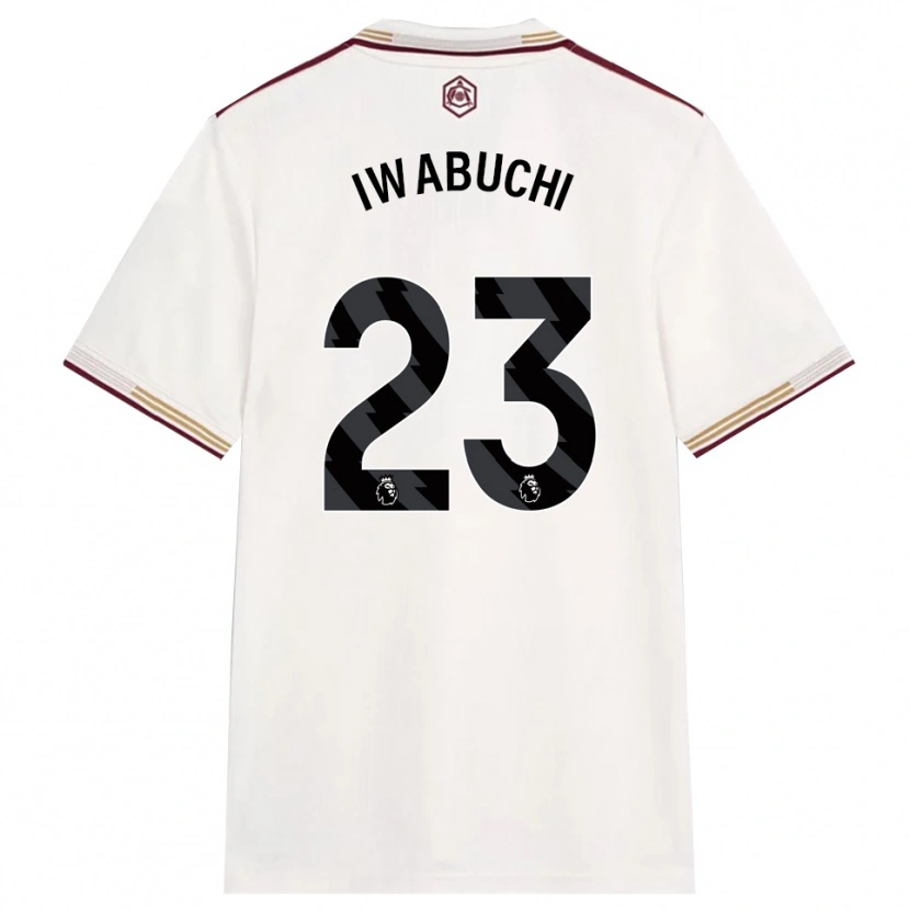 Danxen Kinder Mana Iwabuchi #23 Creme Weiß Burgunderrot Ausweichtrikot Trikot 2025/26 T-Shirt