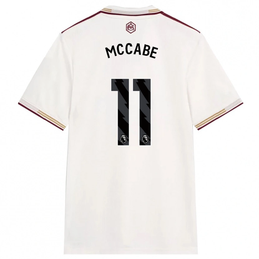 Danxen Kinder Katie Mccabe #11 Creme Weiß Burgunderrot Ausweichtrikot Trikot 2025/26 T-Shirt