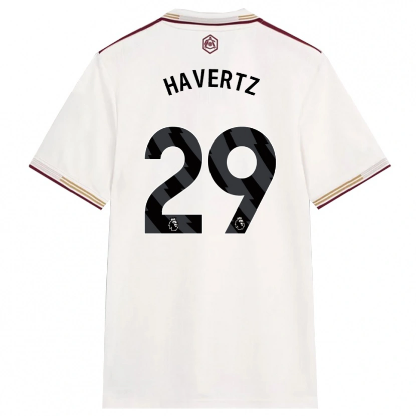 Danxen Kinder Kai Havertz #29 Creme Weiß Burgunderrot Ausweichtrikot Trikot 2025/26 T-Shirt