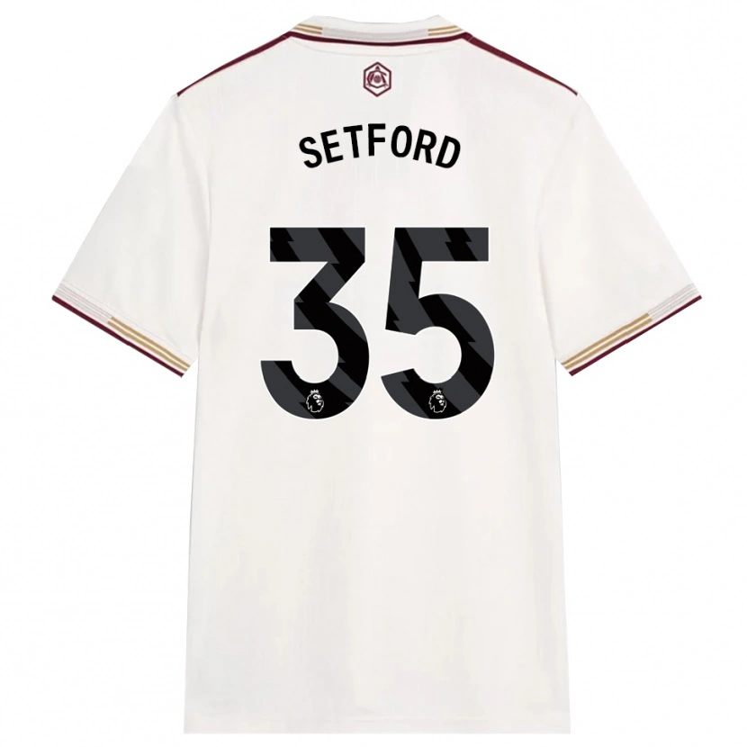 Danxen Kinder Tommy Setford #35 Creme Weiß Burgunderrot Ausweichtrikot Trikot 2025/26 T-Shirt
