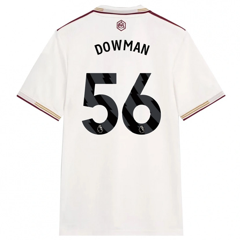 Danxen Kinder Max Dowman #56 Creme Weiß Burgunderrot Ausweichtrikot Trikot 2025/26 T-Shirt