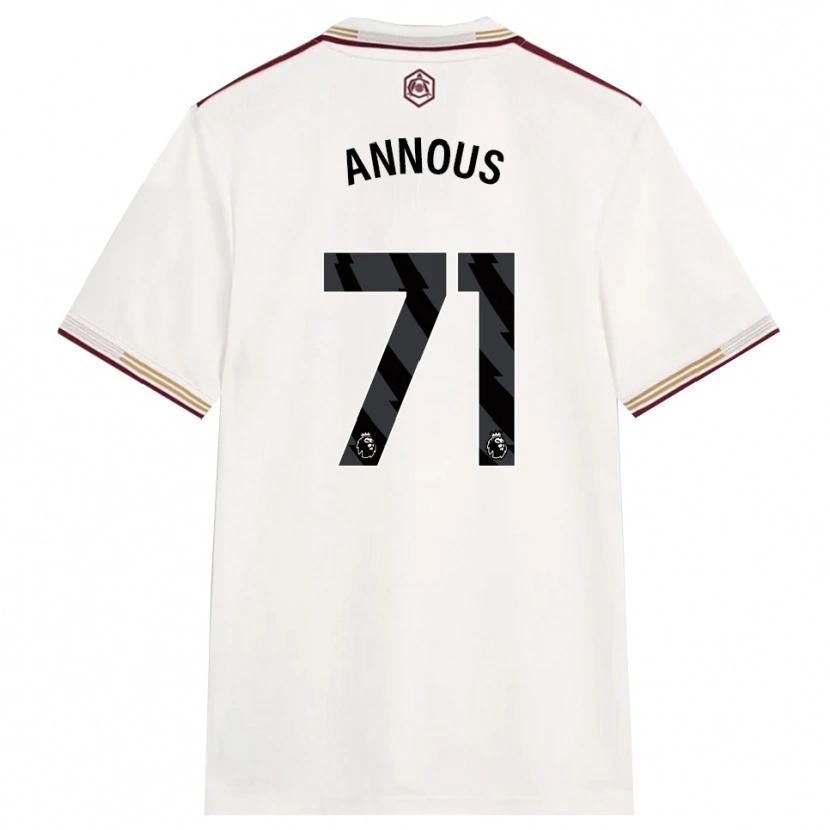 Danxen Kinder Andre Harriman-Annous #71 Creme Weiß Burgunderrot Ausweichtrikot Trikot 2025/26 T-Shirt