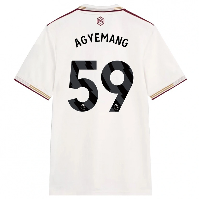 Danxen Kinder Michelle Agyemang #59 Creme Weiß Burgunderrot Ausweichtrikot Trikot 2025/26 T-Shirt