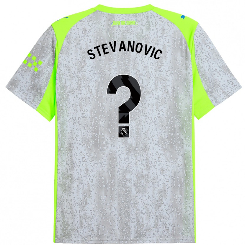 Danxen Kinder Filip Stevanovic #0 Grau Gelb Ausweichtrikot Trikot 2025/26 T-Shirt