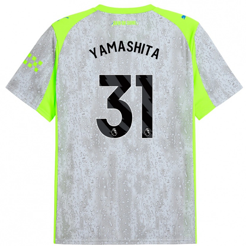 Danxen Kinder Ayaka Yamashita #31 Grau Gelb Ausweichtrikot Trikot 2025/26 T-Shirt