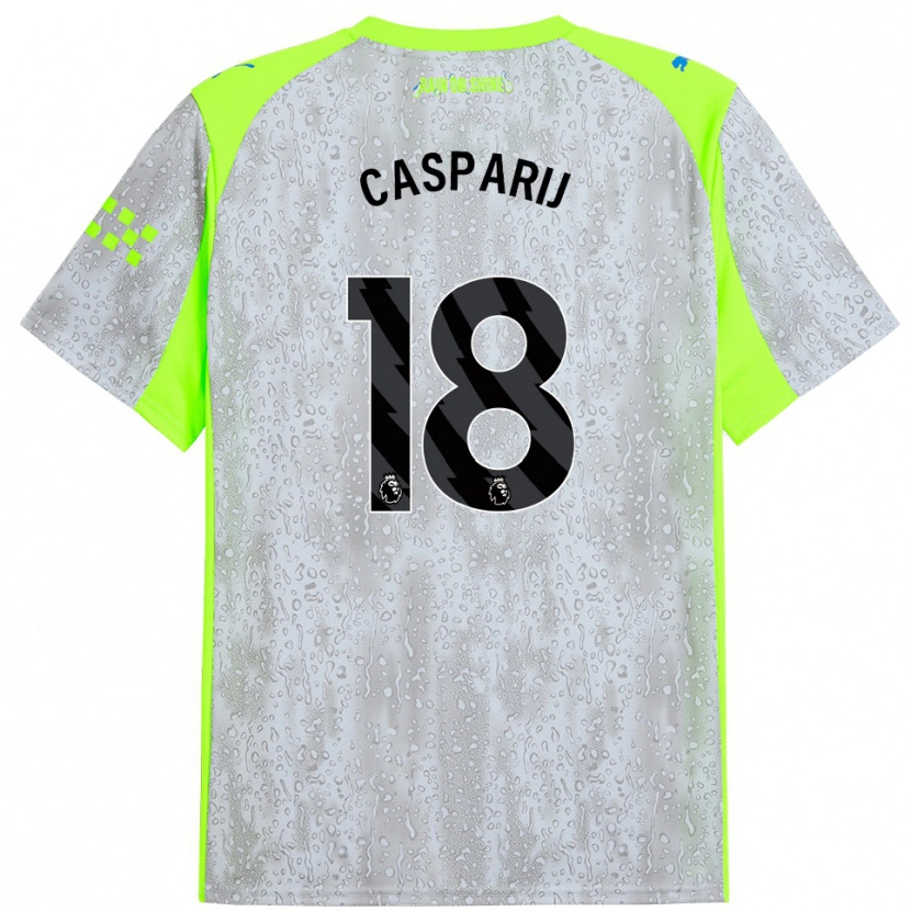 Danxen Kinder Kerstin Casparij #18 Grau Gelb Ausweichtrikot Trikot 2025/26 T-Shirt