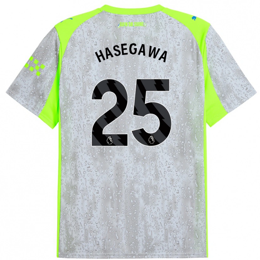 Danxen Kinder Yui Hasegawa #25 Grau Gelb Ausweichtrikot Trikot 2025/26 T-Shirt