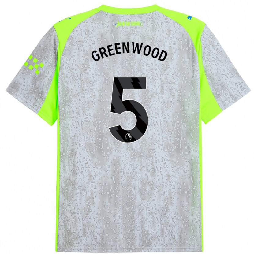 Danxen Kinder Alex Greenwood #5 Grau Gelb Ausweichtrikot Trikot 2025/26 T-Shirt