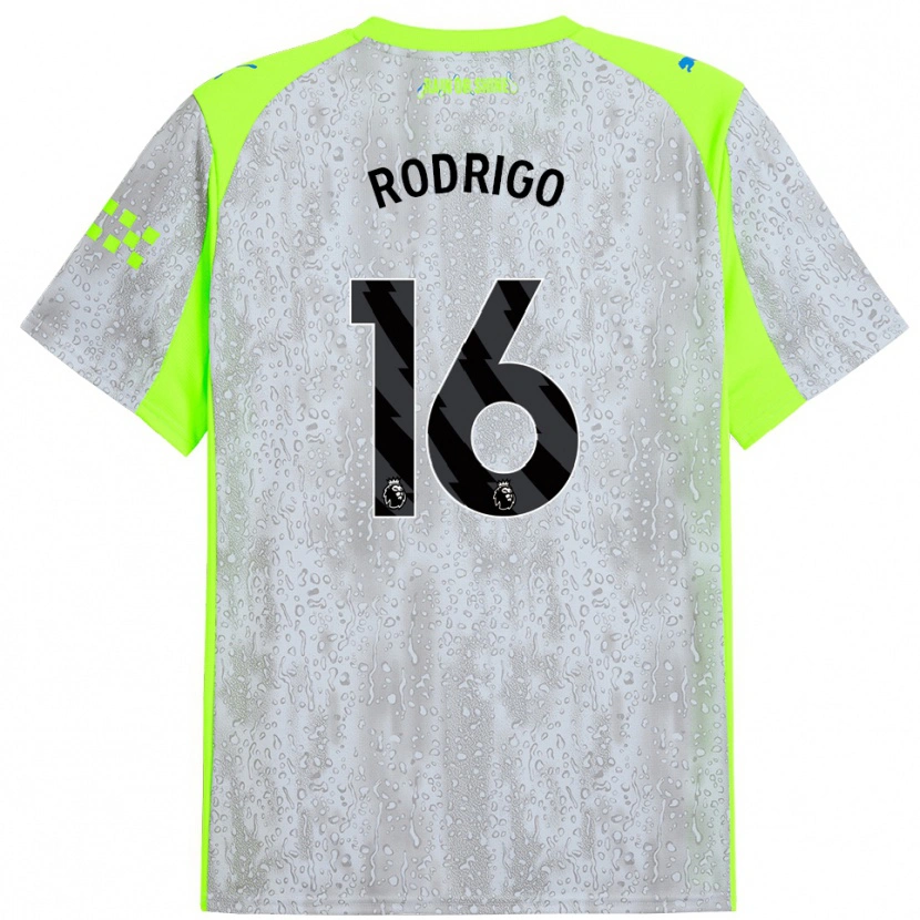 Danxen Kinder Rodri #16 Grau Gelb Ausweichtrikot Trikot 2025/26 T-Shirt