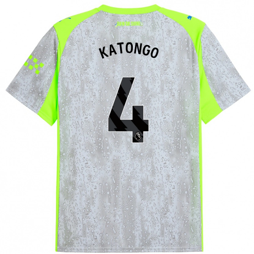 Danxen Kinder Jadel Katongo #4 Grau Gelb Ausweichtrikot Trikot 2025/26 T-Shirt