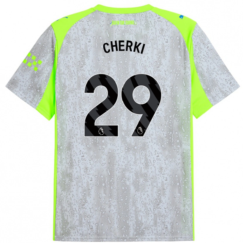 Danxen Kinder Rayan Cherki #29 Grau Gelb Ausweichtrikot Trikot 2025/26 T-Shirt