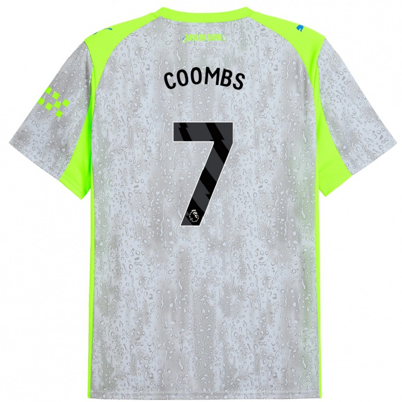 Danxen Kinder Laura Coombs #7 Grau Gelb Ausweichtrikot Trikot 2025/26 T-Shirt