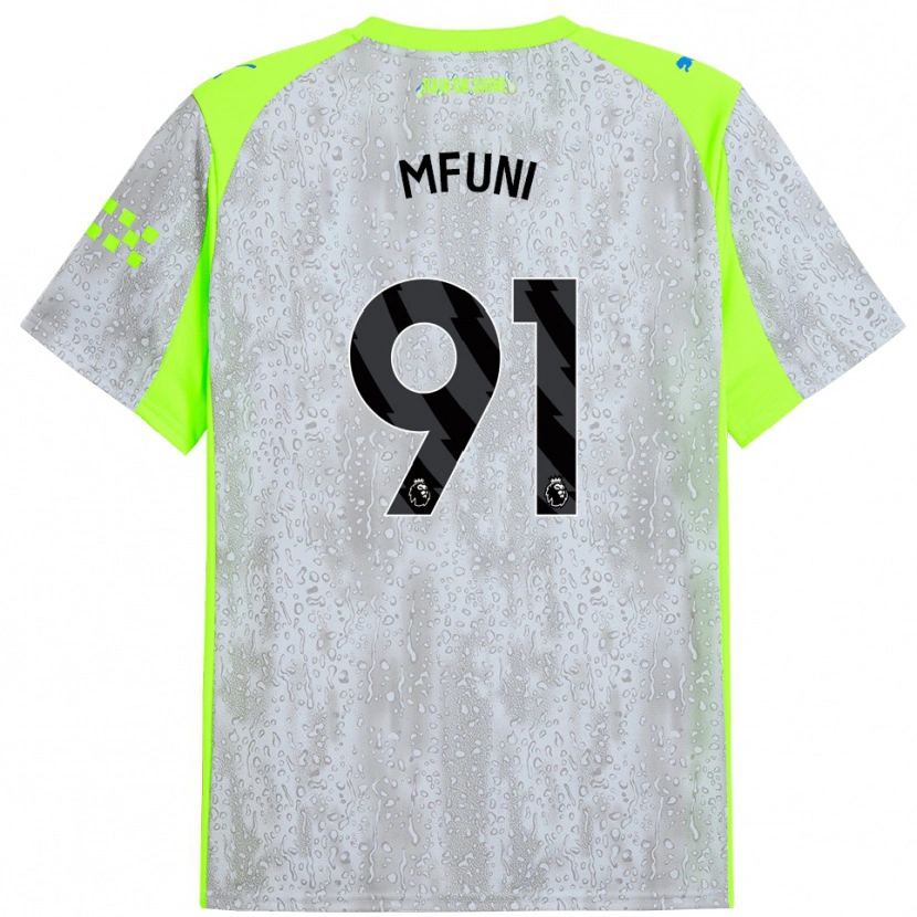 Danxen Kinder Stephen Mfuni #91 Grau Gelb Ausweichtrikot Trikot 2025/26 T-Shirt
